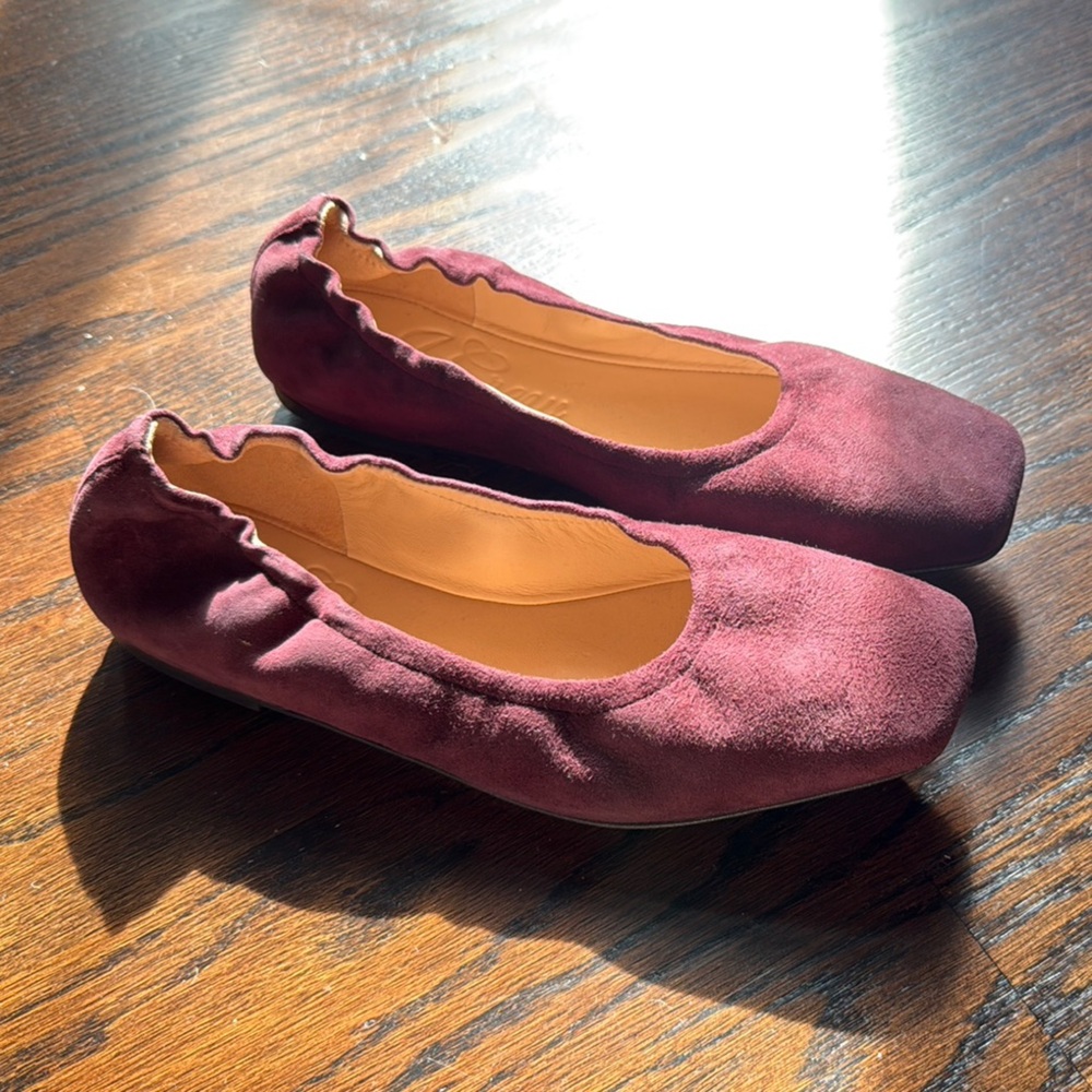 JCREW Burgundy Suede Flats